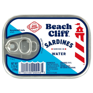 BEACH CLIFF SARDINES WATER 12/4OZ