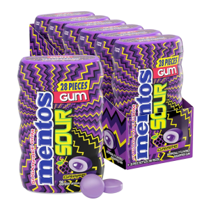 MENTOS GUM BOTTLE SOUR GRAPE 6CT