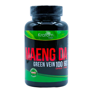 KRATOM KAPS MAENG DA GREEN VEIN 100CT 50GM/60GM CAPSULES  BOTTLE