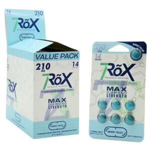7ROX 7-HYDROXY 7-OH TABLETS BERRY RAZZ 210MG (30MG PER TAB) 7CT PACK -BOX OF 10 PACK (MAX DIAMOND STRENGTH)