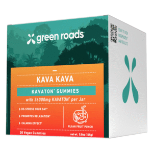GREEN ROADS KAVA KAVA KAVATON GUMMIES 36000MG FIJIAN FRUIT PUNCH 30CT JAR