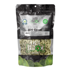 EARTH KRATOM 500CT CAPSULE WHITE BORNEO KRATOM