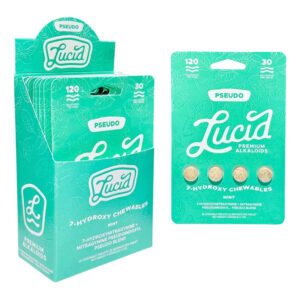 LUCID 7-HYDROXYMITRAGYNINE & PSEUDOINDOXYL CHEWABLES TABLETS 30MG PSEUDO BLEND MINT 4CT PACK -BOX OF 10 PACK