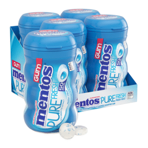MENTOS GUM BOTTLE PURE FRESH MINT 4CT (50 PCS)
