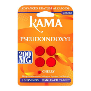 KAMA 7-HYDROXY + PSEUDOINDOXYL TABLET CHERRY 4CT PACK (50MG EACH TABLET) 200MG -BOX OF 10 PACK