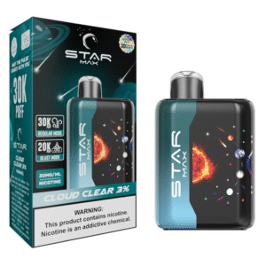 STARMAX GALAXY DISPOSABLE 30000PF CLOUD CLEAR 3% - BOX OF 5 (20000PF BLAST MODE)