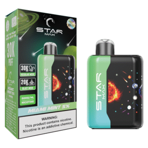 STARMAX GALAXY DISPOSABLE 30000PF MIAMI  MINT 5% - BOX OF 5 (20000PF BLAST MODE)
