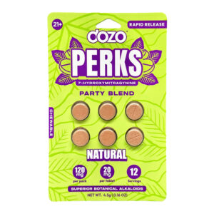 DOZO PERKS 7-HYDROXY CHEWABLE TAB NATURAL (PARTY BLEND) 20MG 2CT PACK- BOX OF 10 PACK