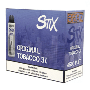 BRIXZ NYC STIX DISPOSABLE 4500PF ORIGINAL TOBACCO 3% -BOX OF 10