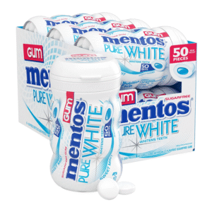 MENTOS GUM BTL PURE WHITE SWEET MINT 6CT / 50PCS