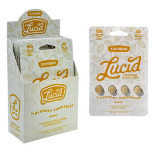 LUCID 7-HYDROXYMITRAGYNINE CHEWABLES TABLETS MANGO 30MG SUPREME BLEND 4CT PACK -BOX OF 10 PACK