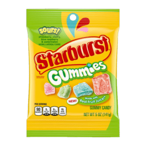 STARBURST GUMMIES SOUR PEG 5OZ