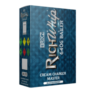 BRIXZ RICH WHIP CREAM CHARGERS 640G BLUE RASPBERRY 6CT