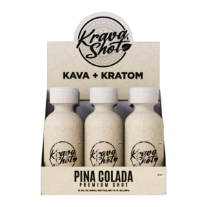 KRAVA SHOTS PINA COLADA (KAVA+KRATOM) 2OZ 60ML -BOX OF 12 BOTTLE