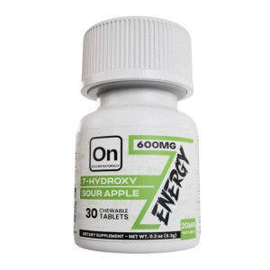 ON7 7-HYDROXY TABLET ENERGY 600MG (20MG PER TABLET) SOUR APPLE -30CT JAR
