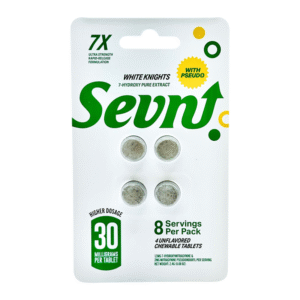 SEVN 7-HYDROXY & PSEUDO 7X ULTRA STRENGTH TABLET UNFLAVORED -WHITE KNIGHTS (4CT 30MG EACH 8 SERVINGS) -BOX OF 10 PACK