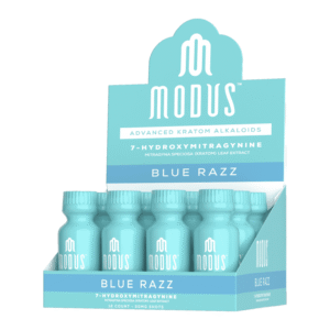 MODUS 7-HYDROXYMITRAGYNINE KRATOM SHOTS BLUE RAZZ 30MG -BOX OF 12CT