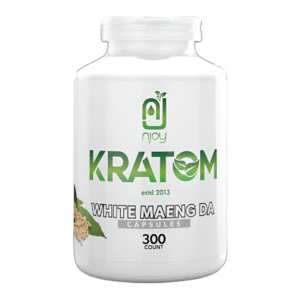 NJOY KRATOM 300CT WHITE MAENG DA CAPSULES JAR