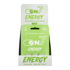 ON7 7-HYDROXY MITRA GYNINE KRATOM TABLET ENERGY 3CT PACK -BOX OF 10 PACK (1GM CHEWABLE TAB)-GREEN