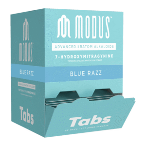MODUS 7-HYDROXYMITRAGYNINE TABS BLUE RAZZ 1CT PACK -BOX OF 25