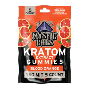 MYSTIC LABS MIT150 KRATOM GUMMIES BLOOD ORANGE 5CT PIECE(S) -BOX OF 6 PIECE(S)