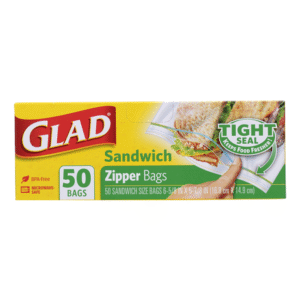 GLAD ZIPPER SANDWICH BAG 12/5OCT