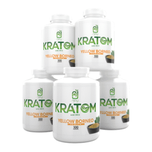 NJOY KRATOM 100GM YELLOW BORNEO POWDER JAR