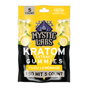 MYSTIC LABS MIT150 KRATOM GUMMIES YUZU LEMONADE 5CT PIECE(S) -BOX OF 6 PIECE(S)