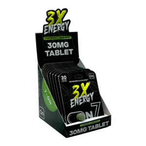 ON7 3X ENERGY 7-HYDROXY CHEWABLE TAB - SOUR APPLE 30MG 1CT PACK -BOX OF 10 PACK