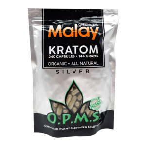 OPMS SILVER MALAY GREEN VEIN 240CT 144GM CAPSULES