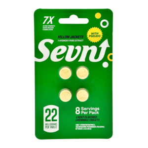 SEVN 7-HYDROXY & PSEUDO 7X ULTRA STRENGTH TABLET MINT -YELLOW JACKETS (4CT 22MG EACH 8 SERVINGS) -BOX OF 10 PACK