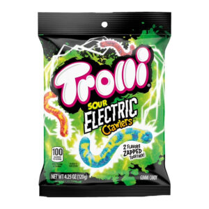 TROLLI PEG SOUR ELECTRIC CRAWLERS 4.25OZ/12CT