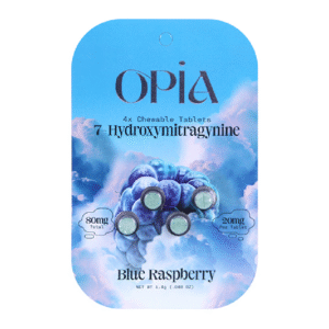 OPIA 7-HYDROXYMITRAGYNINE CHEWABLE TABLETS BLUE RASPBERRY 4CT PK (20MG PER TABLET) - BOX OF 10 PACK