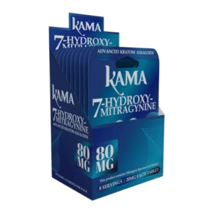 KAMA 7-HYDROXYMITRAGYNINE KRATOM NATURAL 4CT PACK (20MG EACH TABLET) 80MG -BOX OF 10 PACK