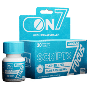 ON7 7-HYDROXY 7-OH BLEND TABLET FOCUS 600MG (20MG PER TABLET) BLUE RASPBERRY -30CT JAR
