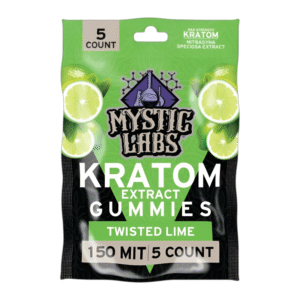 MYSTIC LABS MIT150 KRATOM GUMMIES TWISTED LIME 5CT PIECE(S) -BOX OF 6 PIECE(S)