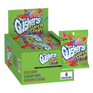 GUSHERS SUPER SOUR BERRY 8 CT / 4.25 OZ PEG