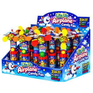 AIRPLANE LITE UP CANDY FAN POP 12CT